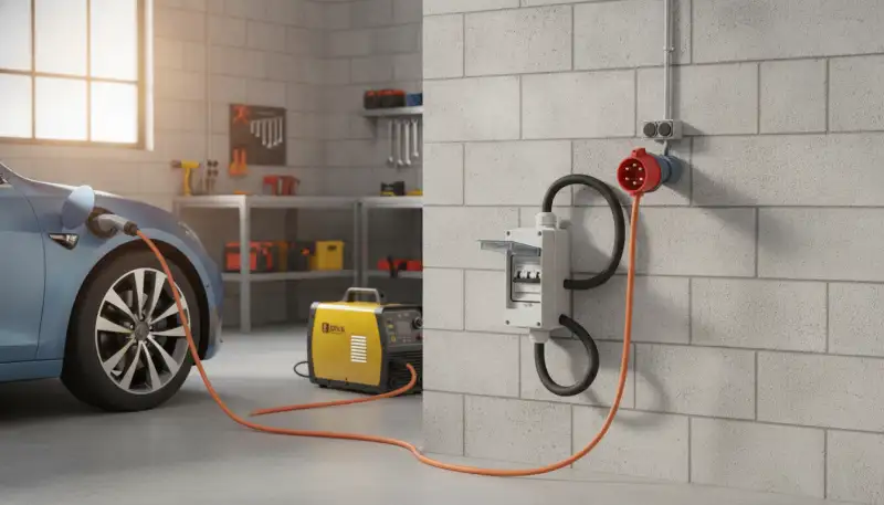 Starkstrom clever nutzen: Der CEE Adapter 32A auf 16A mit Leitungsschutzschalter im Fokus